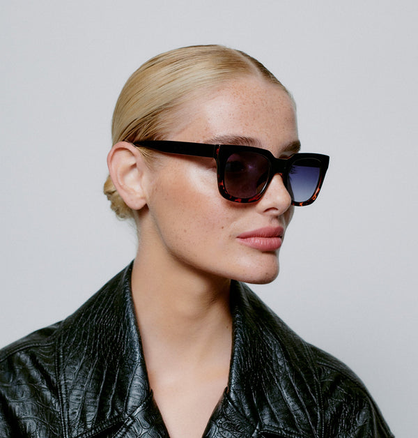 Nancy / Black Demi Tortoise & Graphite Blue Lens - Shade Files